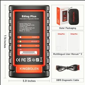 Kingbolen Ediag Plus OBD2 Professional Car Tester diagnostic Scan Tool Support CANFD Auto Computer Tester For American, European , Japanese , Chinese , Indian Vehicles
