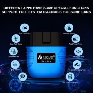 Latest Nexas nexlink Bluetooth 5.0 OBD2 Scanner Wireless Compatible