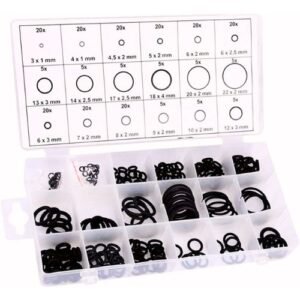 O-Ring Assortment Kit 18 Sizes Sealing Gasket Washer 225 Pieces Rubber Assortment Set for Automobile Electronic Plumbing General Repair Replacement Car AC