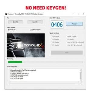 ToyoLex3 Unlimited Version for Denso Lexus Mascheramento DTC EGR IMR DPF IMV VMAX IMMO OFF Disable for Generation File