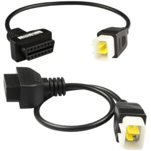 Delphi 6pin Motorcycle 6Pin to OBD OBD2 Diagnostic Adapter CANBUS Cable for Del-phi Motorbike, Compatible with Diagnostic Scanner for Programming Reading Code ECU Tune
