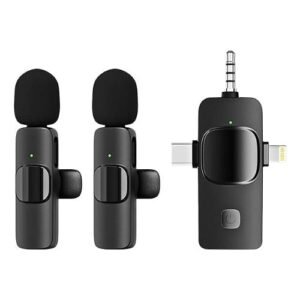 LEVELER MIC 3 in 1 Wireless Lavalier Microphone for iPhone iPad Type-C Smartphone Computer Camera Plug and Play Intelligent Noise Reduction Mini Mic for Vlog YouTube TikTok Live Streaming MIC- 2